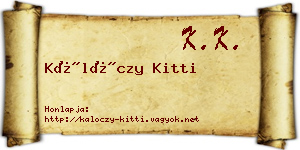Kálóczy Kitti névjegykártya