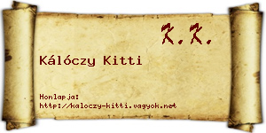 Kálóczy Kitti névjegykártya