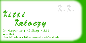 kitti kaloczy business card