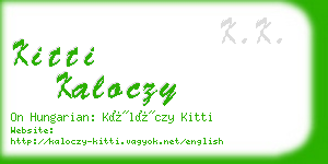 kitti kaloczy business card